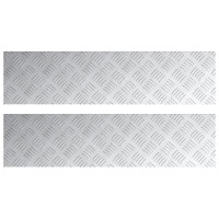 Produktbild för Trappsteg Rektangulär 2 pcs Silver 80 x 20 cm Aluminium