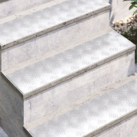 Produktbild för Trappsteg Rektangulär 2 pcs Silver 80 x 20 cm Aluminium