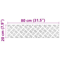 Produktbild för Trappsteg Rektangulär 2 pcs Silver 80 x 20 cm Aluminium
