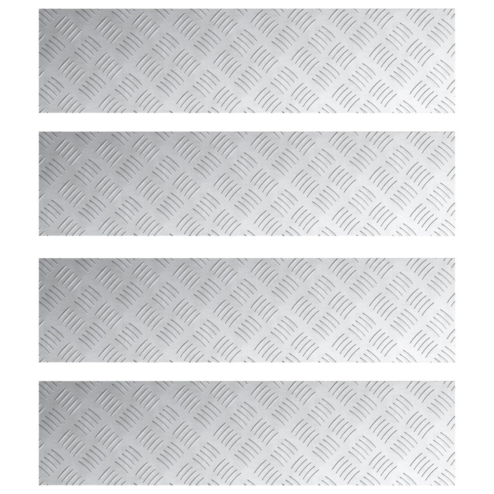 Produktbild för Trappsteg Rektangulär 4 pcs Silver 80 x 20 cm Aluminium