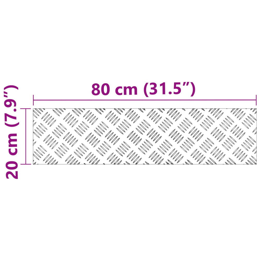 Produktbild för Trappsteg Rektangulär 4 pcs Silver 80 x 20 cm Aluminium