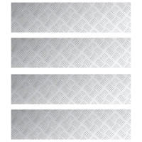 Produktbild för Trappsteg Rektangulär 4 pcs Silver 80 x 20 cm Aluminium
