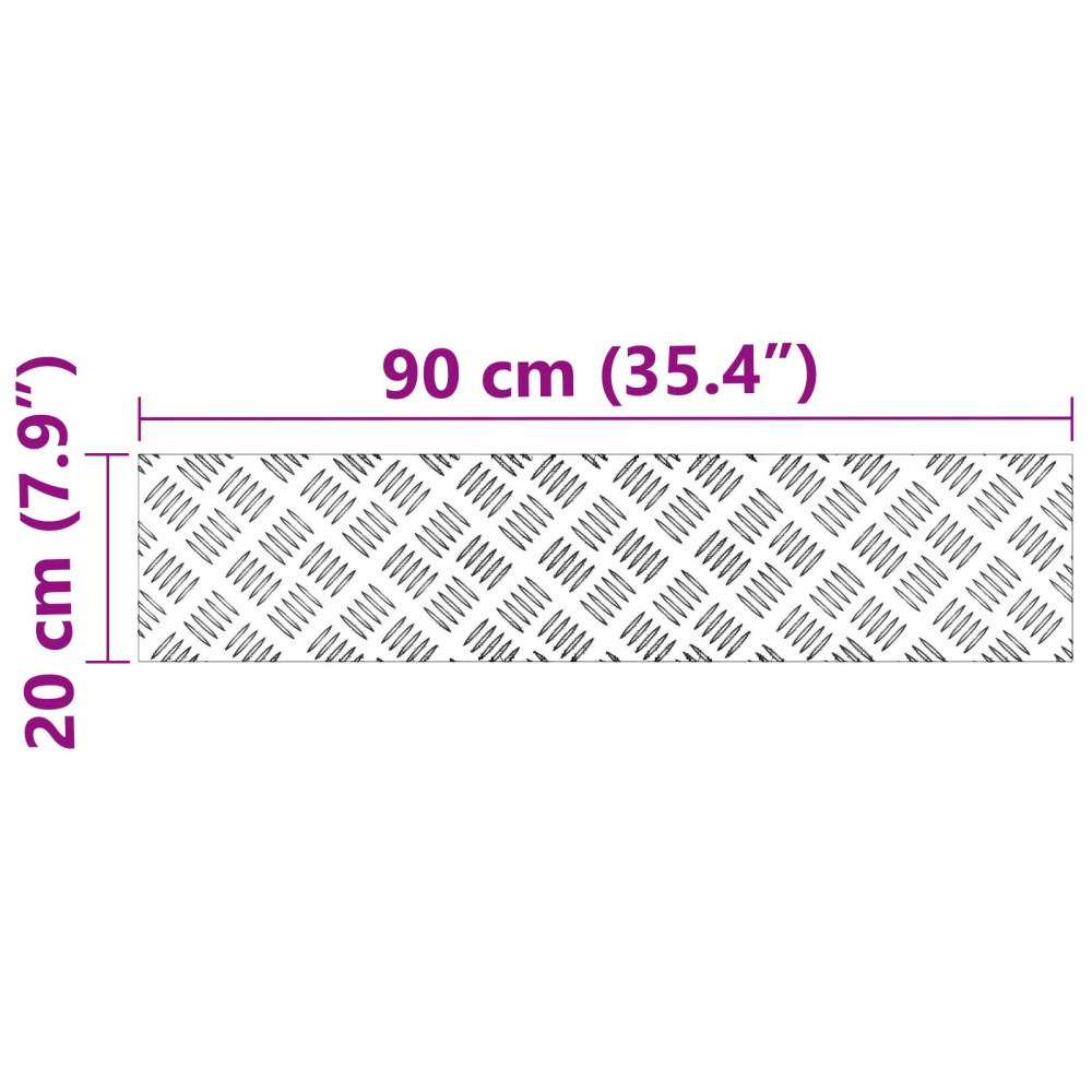 Produktbild för Trappsteg Rektangulär 4 pcs Silver 90 x 20 cm Aluminium