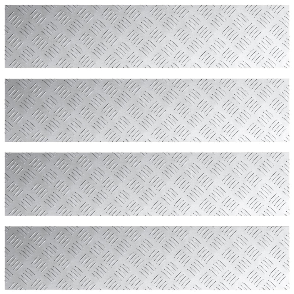 Produktbild för Trappsteg Rektangulär 4 pcs Silver 90 x 20 cm Aluminium