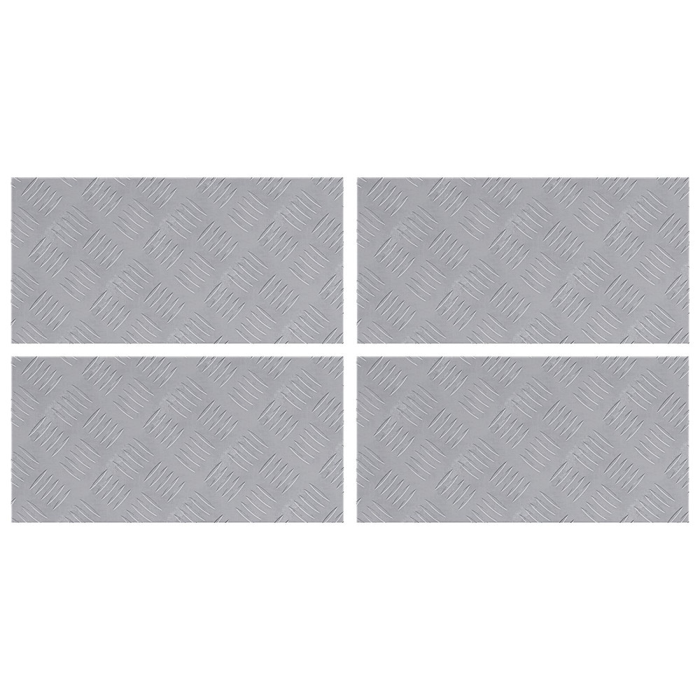Produktbild för Trappsteg Rektangulär 4 pcs Silver 50 x 25 cm Aluminium