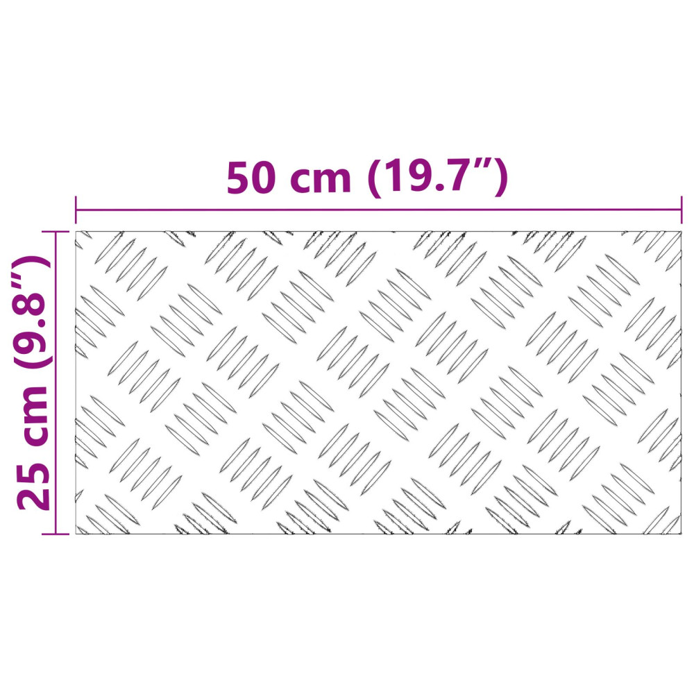 Produktbild för Trappsteg Rektangulär 4 pcs Silver 50 x 25 cm Aluminium