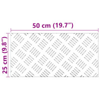 Produktbild för Trappsteg Rektangulär 4 pcs Silver 50 x 25 cm Aluminium