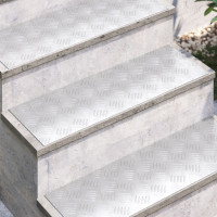 Produktbild för Trappsteg Rektangulär 2 pcs Silver 75 x 25 cm Aluminium