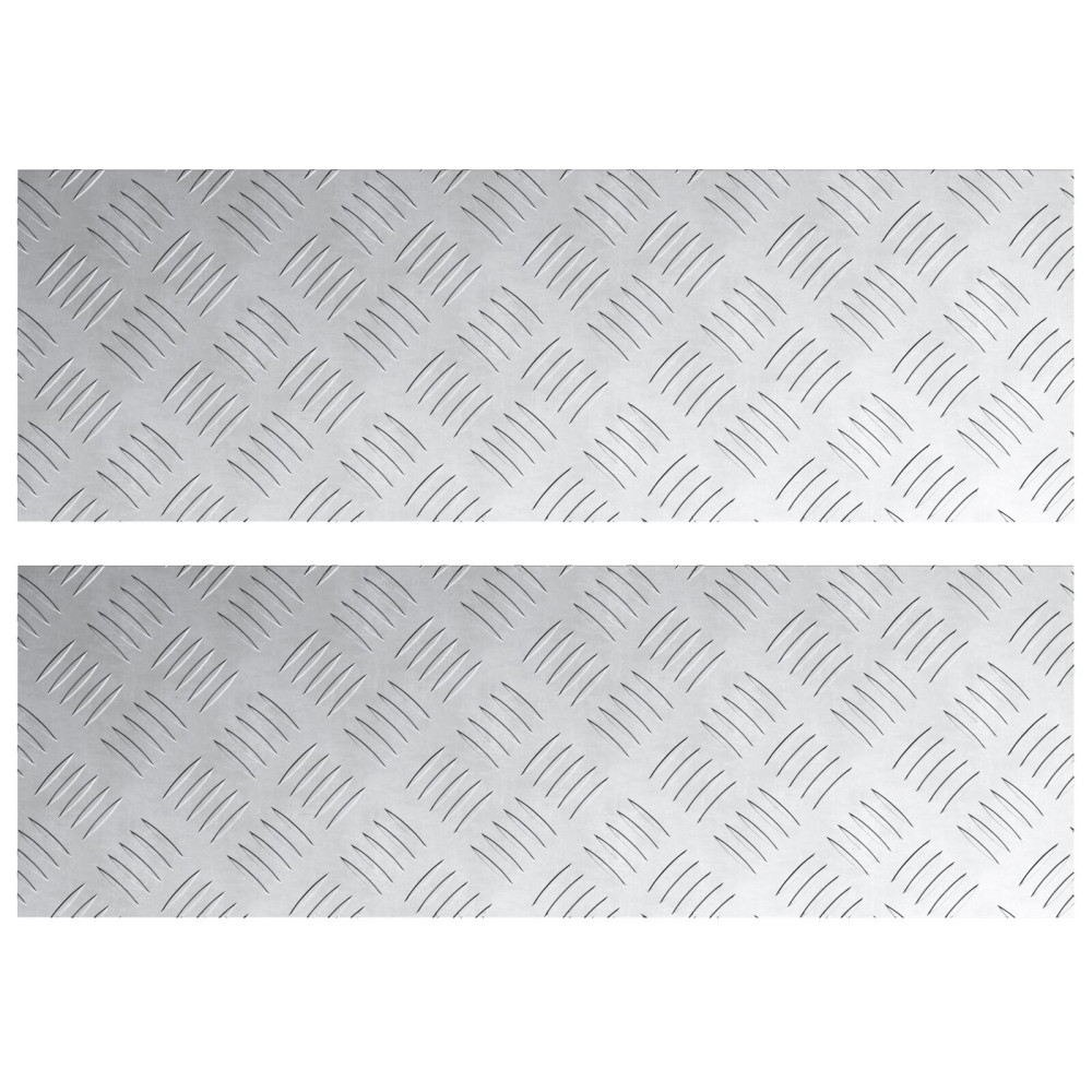 Produktbild för Trappsteg Rektangulär 2 pcs Silver 75 x 25 cm Aluminium
