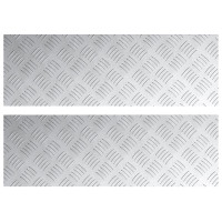Produktbild för Trappsteg Rektangulär 2 pcs Silver 75 x 25 cm Aluminium