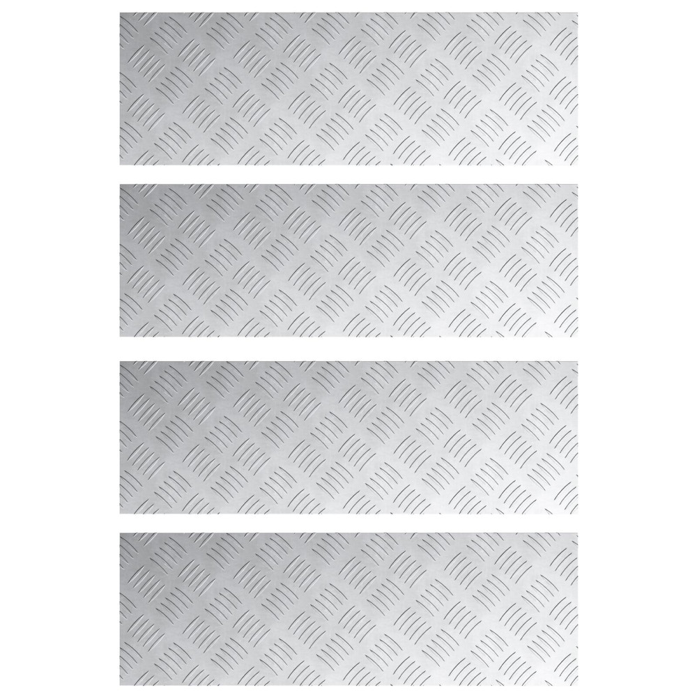 Produktbild för Trappsteg Rektangulär 4 pcs Silver 75 x 25 cm Aluminium