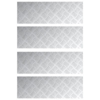 Produktbild för Trappsteg Rektangulär 4 pcs Silver 75 x 25 cm Aluminium