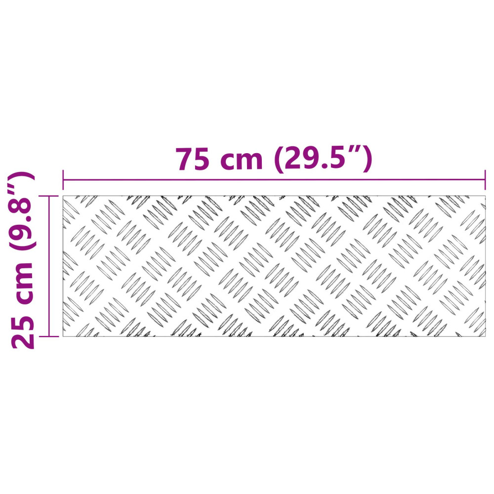 Produktbild för Trappsteg Rektangulär 4 pcs Silver 75 x 25 cm Aluminium