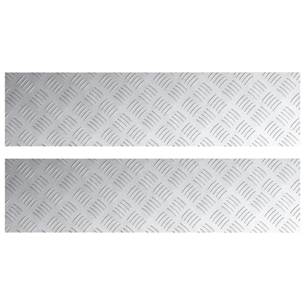 Produktbild för Trappsteg Rektangulär 2 pcs Silver 100 x 25 cm Aluminium
