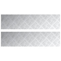 Produktbild för Trappsteg Rektangulär 2 pcs Silver 100 x 25 cm Aluminium