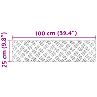 Produktbild för Trappsteg Rektangulär 2 pcs Silver 100 x 25 cm Aluminium