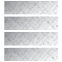 Produktbild för Trappsteg Rektangulär 4 pcs Silver 100 x 25 cm Aluminium