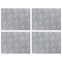 Produktbild för Trappsteg Rektangulär 4 pcs Silver 40 x 30 cm Aluminium