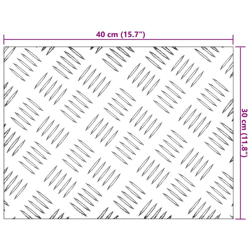 Produktbild för Trappsteg Rektangulär 4 pcs Silver 40 x 30 cm Aluminium
