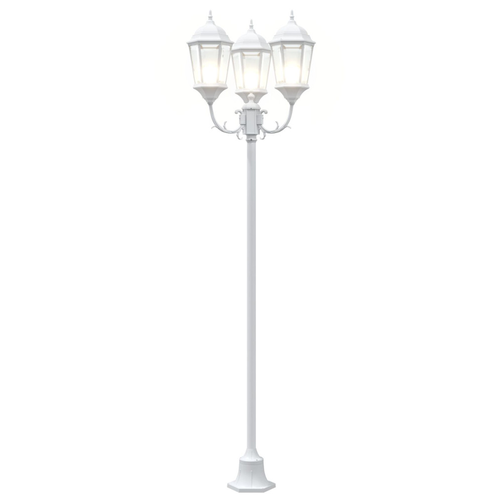 Produktbild för Trädgårdsbelysning Vit 57 x 49 x 241 cm Aluminium och glas