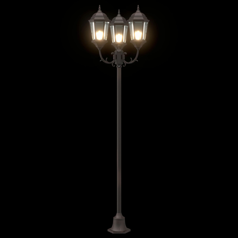 Produktbild för Trädgårdsbelysning Brons 57 x 49 x 241 cm Aluminium och glas