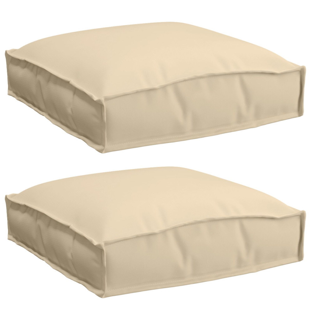 Produktbild för Kudde 2 pcs Beige 40 x 40 x 8 cm Oxford Tyg