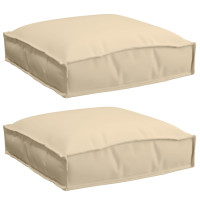 Produktbild för Kudde 2 pcs Beige 40 x 40 x 8 cm Oxford Tyg