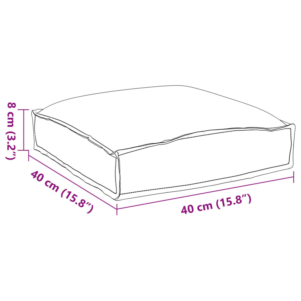 Produktbild för Kudde 2 pcs Beige 40 x 40 x 8 cm Oxford Tyg