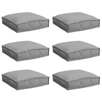 Produktbild för Kudde 6 pcs Grå 40 x 40 x 8 cm Oxford Tyg