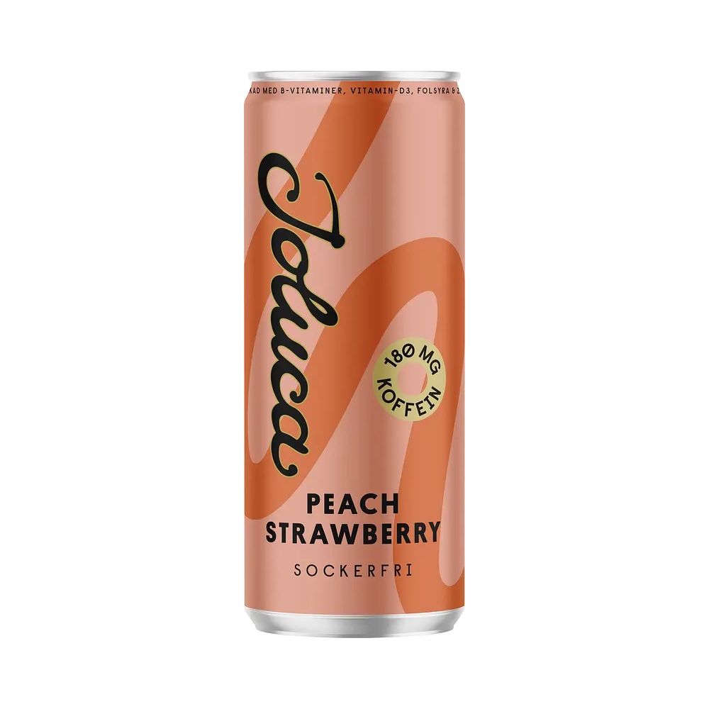 Produktbild för Joluca Peach Strawberry Energidryck 33 cl
