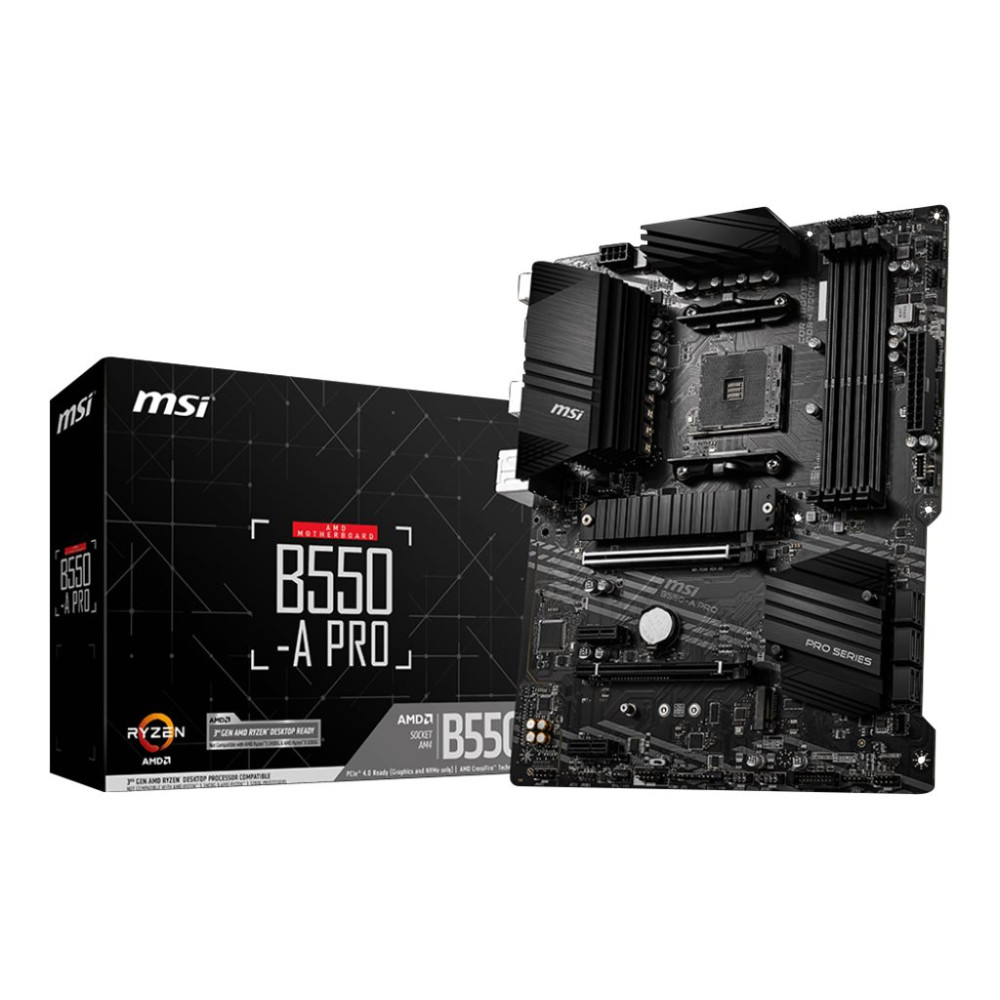 Produktbild för MSI B550-A PRO - moderkort - ATX - Socket AM4 - AMD B550
