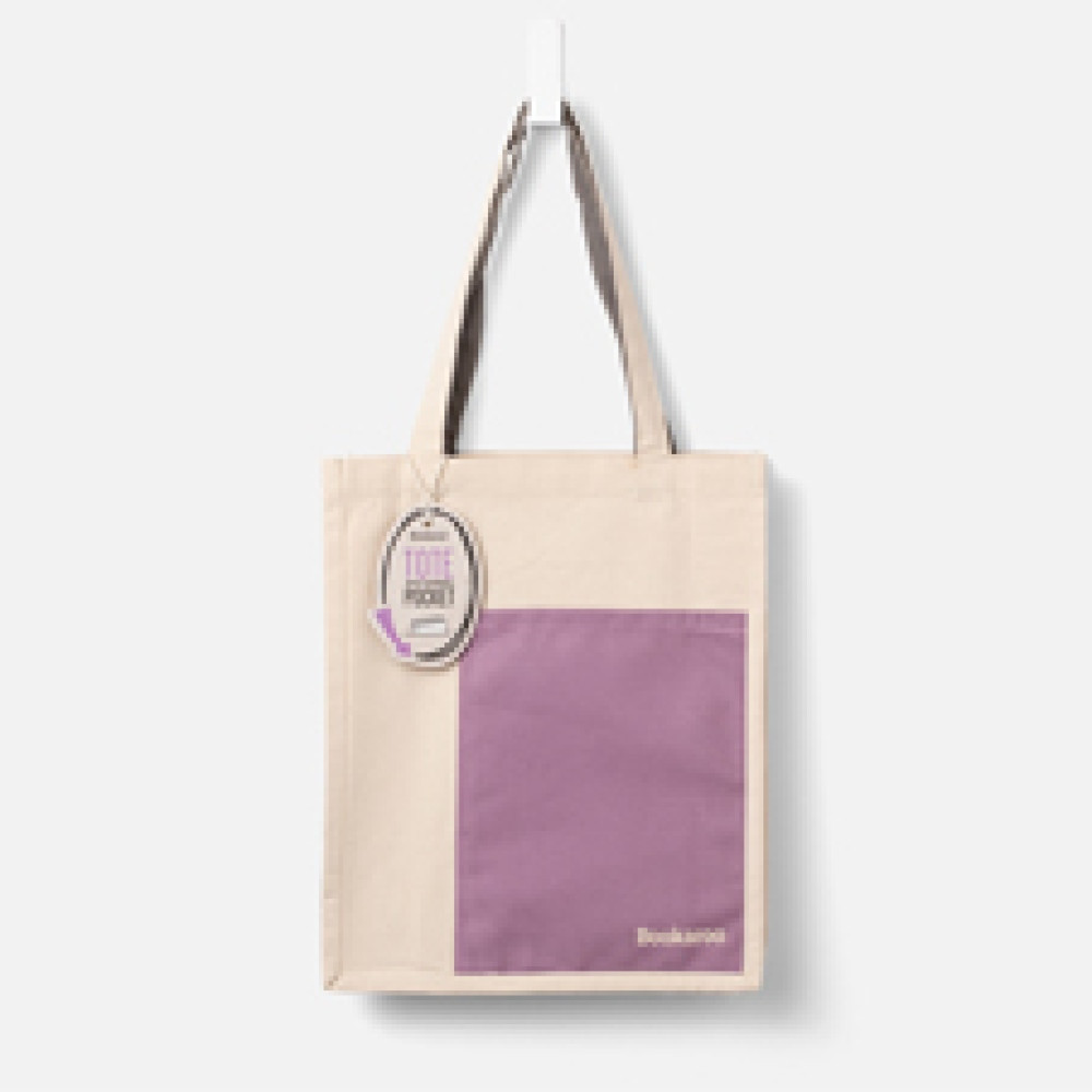 Produktbild för Bookaroo Tote Bag - Aubergine & Cream