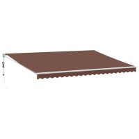 Produktbild för Markis automatiskt infällbar 500x300 cm brun