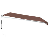 Produktbild för Markis automatiskt infällbar 500x300 cm brun
