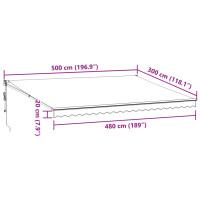 Produktbild för Markis automatiskt infällbar 500x300 cm brun