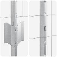 Produktbild för Euro Staket med Stöd 10 x 1,2 m Galvaniserat stål Silver Mesh