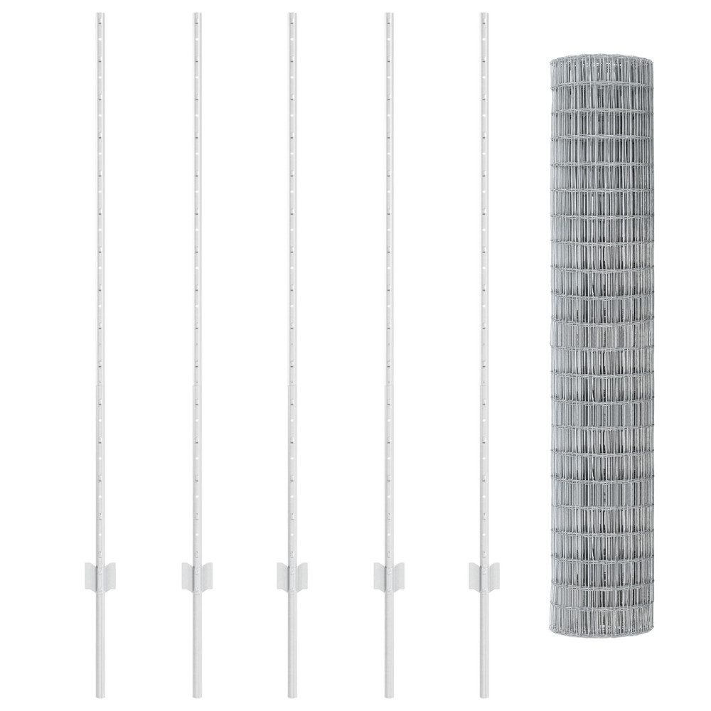 Produktbild för Euro Staket med Stöd 10 x 1,4 m Galvaniserat stål Silver Mesh