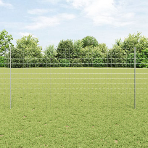 vidaXL Euro Staket med Stöd 10 x 1,2 m Galvaniserat stål Silver Mesh