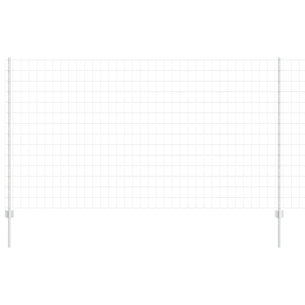 Produktbild för Euro Staket med Stöd 10 x 1,4 m Galvaniserat stål Silver Mesh