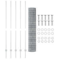 Produktbild för Euro Staket med Stöd 10 x 1,6 m Galvaniserat stål Silver Mesh