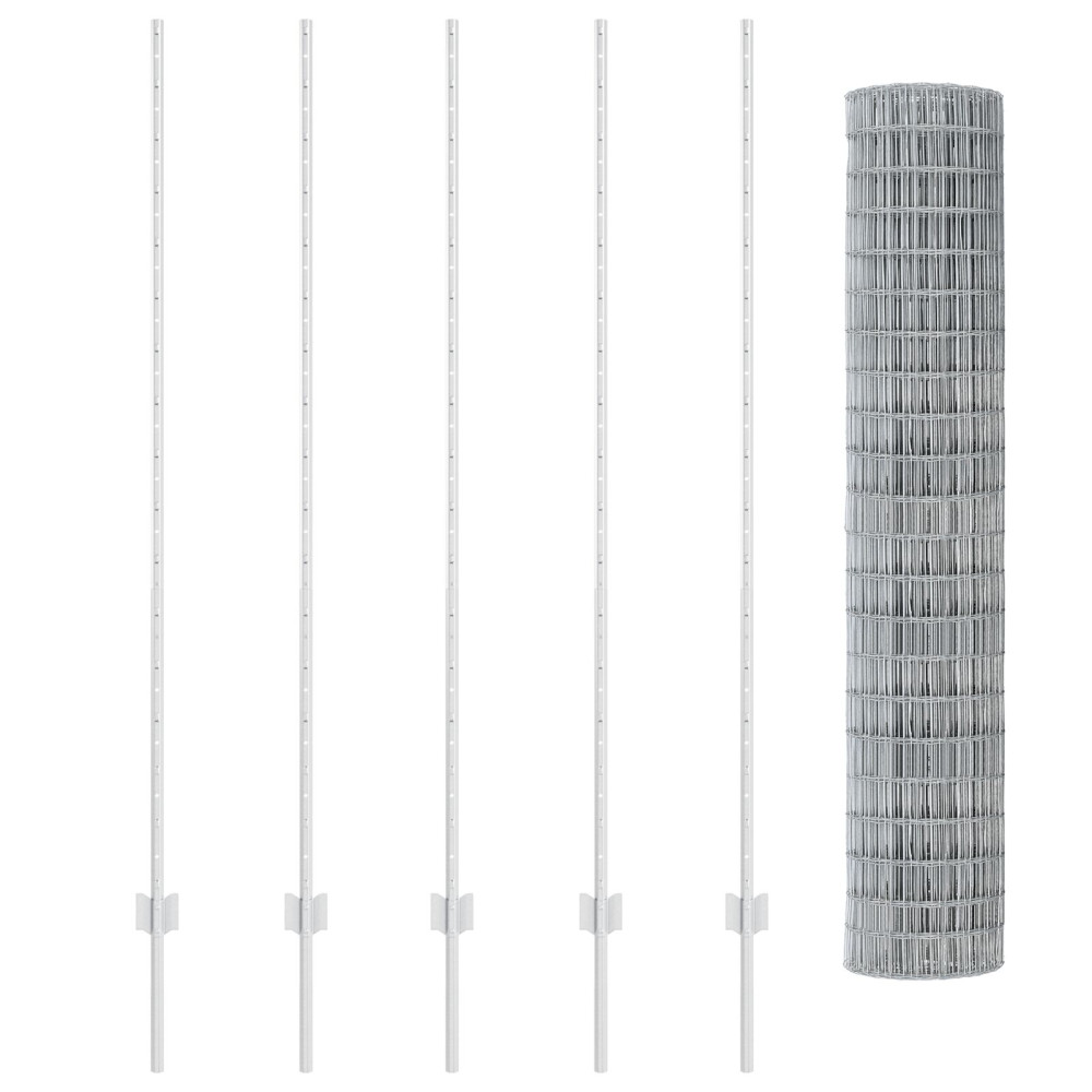 Produktbild för Euro Staket med Stöd 10 x 1,6 m Galvaniserat stål Silver Mesh