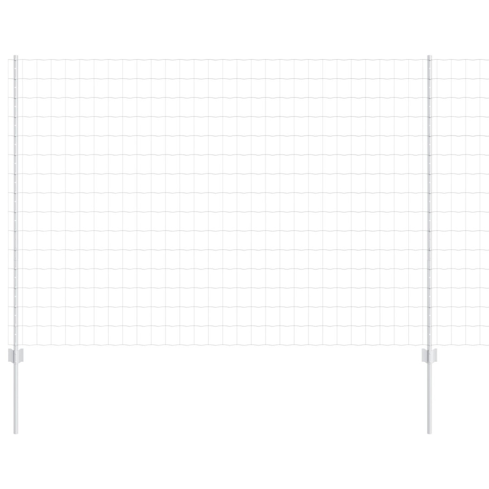 Produktbild för Euro Staket med Stöd 10 x 1,6 m Galvaniserat stål Silver Mesh
