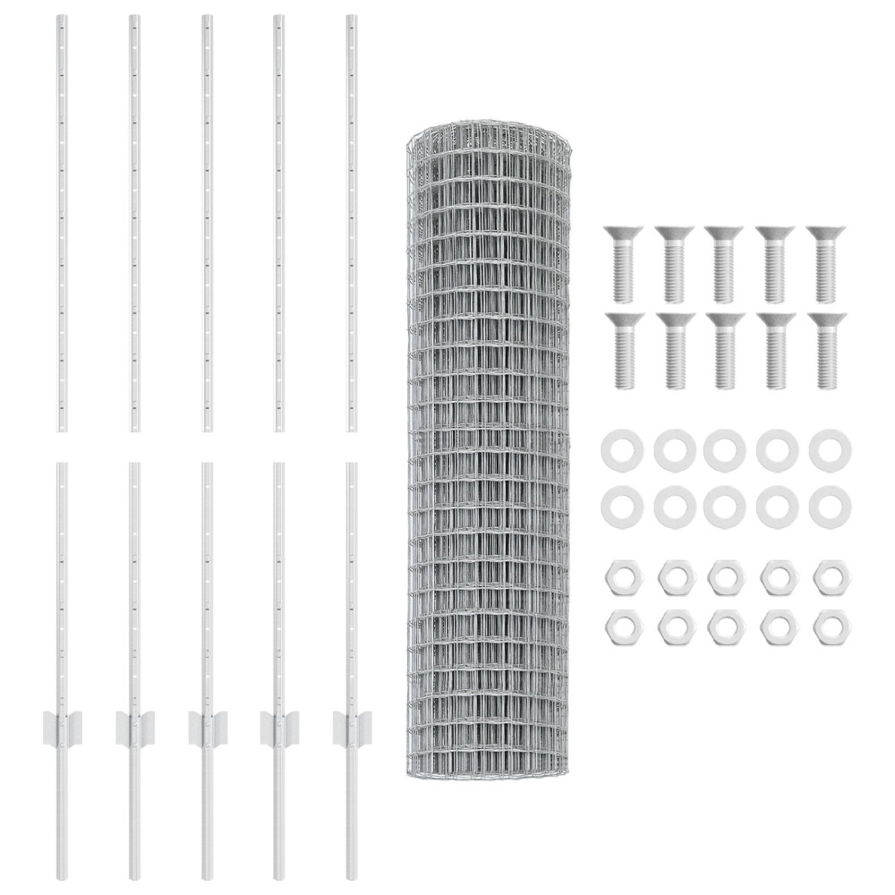 Produktbild för Euro Staket med Stöd 10 x 1,2 m Galvaniserat stål Silver Mesh