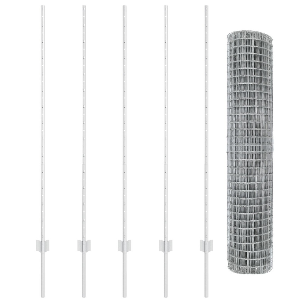 Produktbild för Euro Staket med Stöd 10 x 1,4 m Galvaniserat stål Silver Mesh