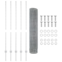 Produktbild för Euro Staket med Stöd 10 x 1,4 m Galvaniserat stål Silver Mesh