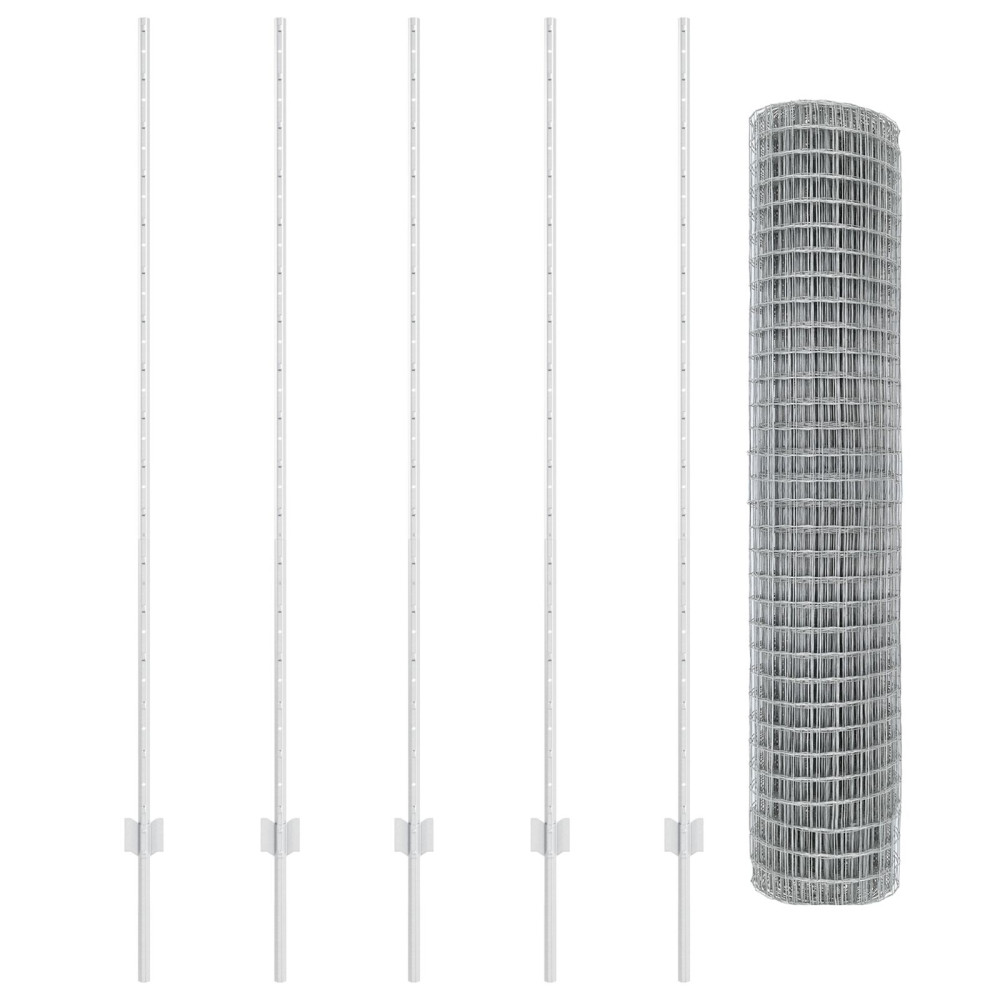 Produktbild för Euro Staket med Stöd 10 x 1,5 m Galvaniserat stål Silver Mesh