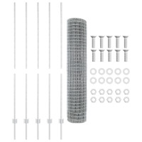 Produktbild för Euro Staket med Stöd 10 x 1,5 m Galvaniserat stål Silver Mesh