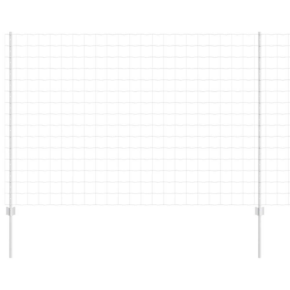 Produktbild för Euro Staket med Stöd 10 x 1,5 m Galvaniserat stål Silver Mesh