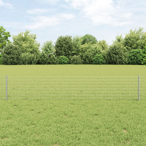 vidaXL Euro Staket med Stöd 25 x 0,4 m Galvaniserat stål Silver Mesh