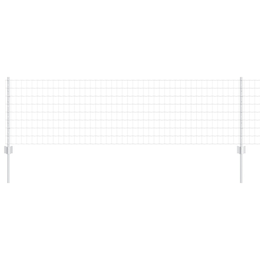 Produktbild för Euro Staket med Stöd 25 x 0,6 m Galvaniserat stål Silver Mesh